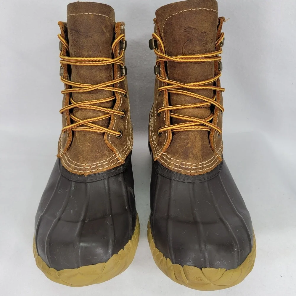 Georgia Boot Mens 4M Brown Leather Duck Boot Marshland 6